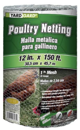 Midwest Air 12&#034; x 150&#039;, 1&#034; Mesh, Galvanized Poultry Net, 20 Gauge 308418B