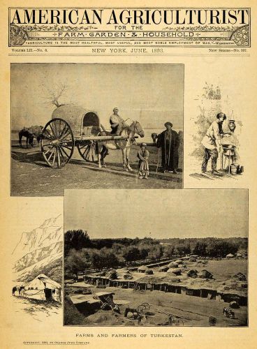 1893 cover american agriculturist farming turkestan covered horse drawn aag1 for sale