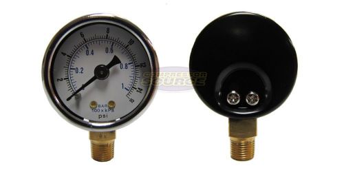 1/8&#034; npt air pressure gauge 0-15 psi side mnt 1.5&#034; face for sale