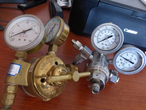 2 gas regulators gauges: airco 327l &amp; pacific scientific cga-600 no res.! for sale