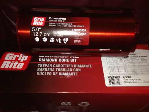 Grip rite combopro diamond core bit 5&#034; dry use grcpb500d for sale