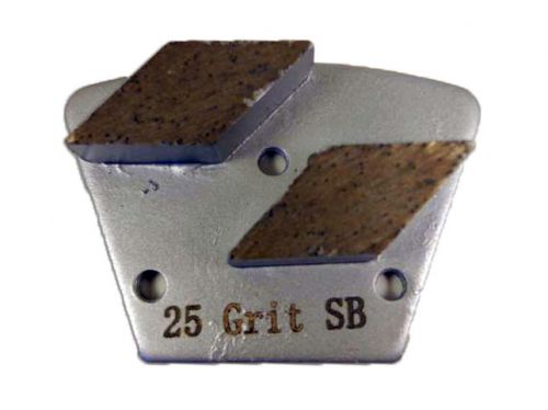 25 GRIT DOUBLE RHOMBUS GRINDING PLATE SOFT BOND Trapezoid Scraper Concrete