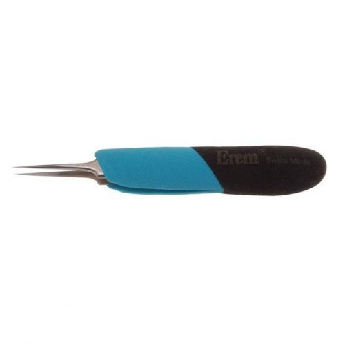 Erem e5sa - ergonomic precision straight fine tip tweezer 4.5&#034; for sale