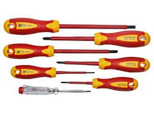 Faithfull vde 7 piece insulated screwdriver &amp; mains tester set for sale