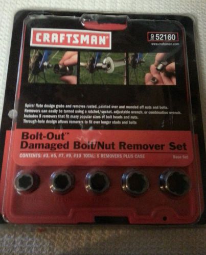 Craftsman 952160, New, 5 Piece Damaged Bolt/Nut Remover Set