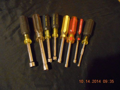 8 pc mixed Set of nutdrivers 3/16 thru 1/2 inch 4 Klein 2 Vermont American