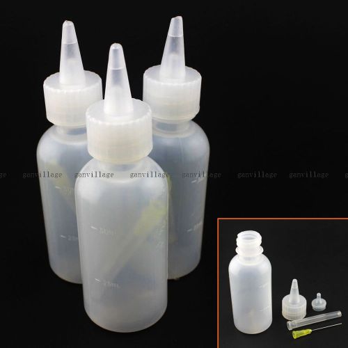 3pcs 50ml Needle Tip Soldering Dispenser Bottle For Rosin Flux Oil Handwork Tool