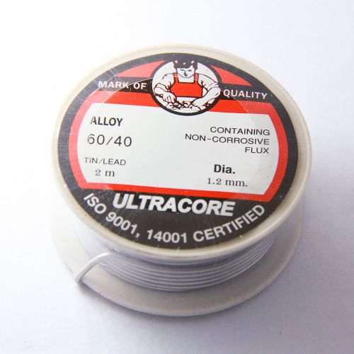 2M. ULTRACORE ALLOY 60/40 TIN LEAD ROLL SOLDERING WIRE FLUX 1.2MM.