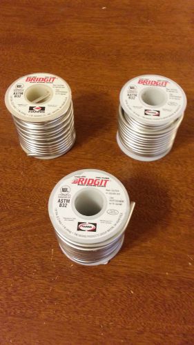 Harris bridgit .125inch diameter brgt61 lead free solder qty-3-1lb spools -new- for sale