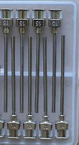 12 pcs 15Ga Blunt stainless steel dispensing syringe needle tips 1.5&#034;