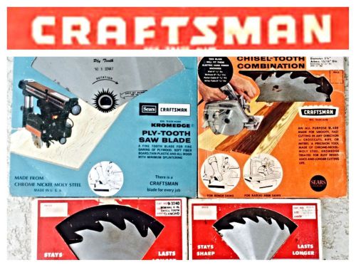 Vintage Lot 5 Sears Craftsman Kromedge Saw Blades 8&#034; 6&#034; 5&#034; 5 7/8&#034; Chisel Tooth