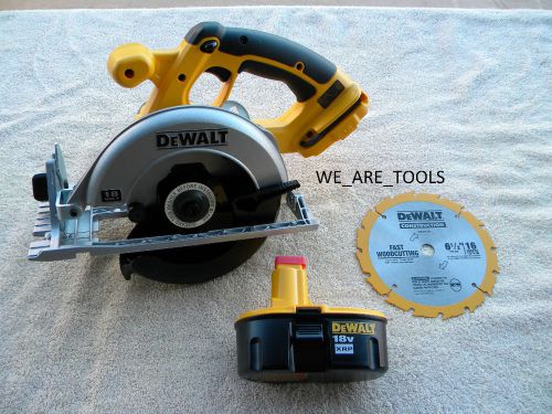 New dewalt dc390 18 volt cordless circular saw w/ blade, dc9096 battery xrp 18v for sale