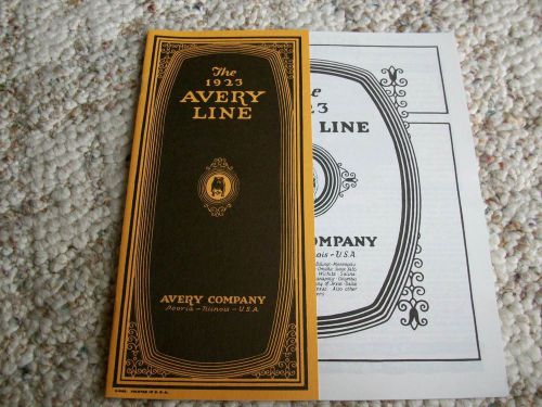 The 1923 AVERY LINE Catalog Reprint Hit and Miss Gas Engine Stationary