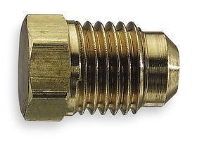 Brass, Flare, Male Plug, FOR 1/4&#034; O.D. TUBING, SAE, 45 DEGREE FLARE CONE