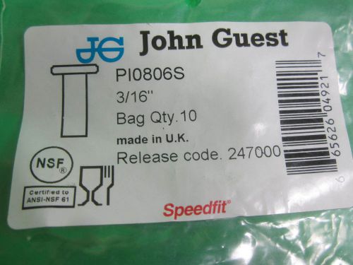 John Guest -- PI0806S -- (Lot of 10)