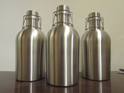 STAINLESS STEEL 64 Oz Beer Growler - CHRISTMAS GIFT Craft Beer Flip Top Bottle