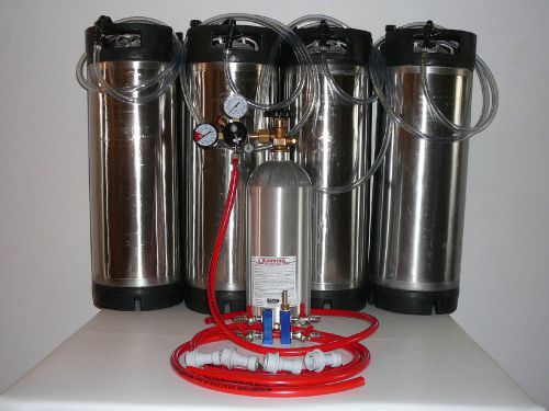 Four Tap Home Brew System With 4 Corny Kegs
