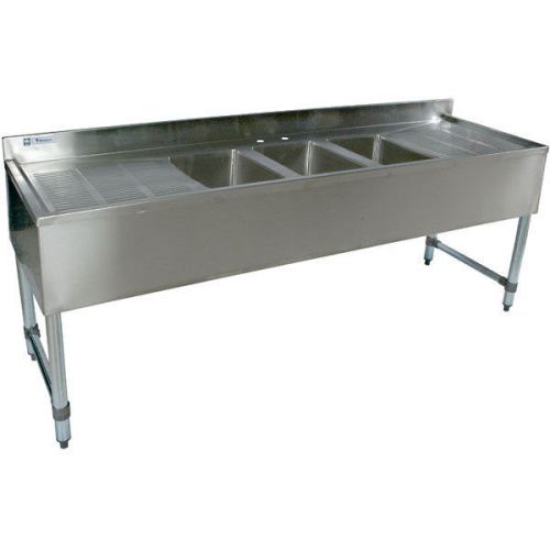 Stainless steel bar sink - 72&#034; - three compartment for sale