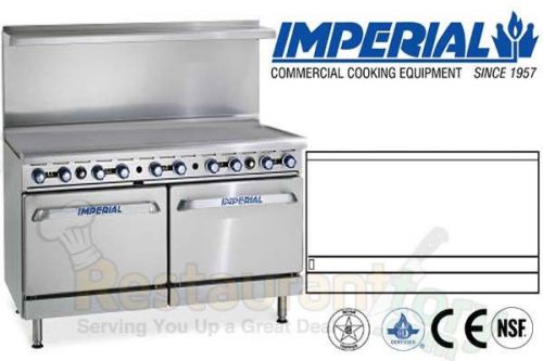 Imperial comm restaurant range 60&#034; griddle w/ 2 ovens nat gas model ir-g60-cc for sale