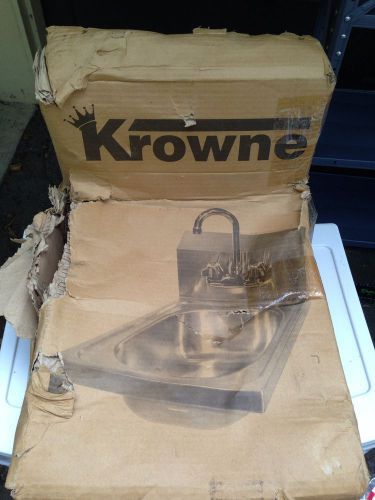 Krowne 13 in. Wall Mounted Hand Sink With Faucet Model HS-9 New In Orginal Box
