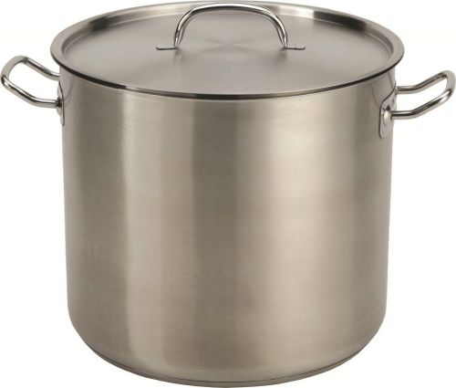 32-35 QT Quart Heavy Duty Tri-Ply Thick Base Stainless Steel Stock Pot w/Lid