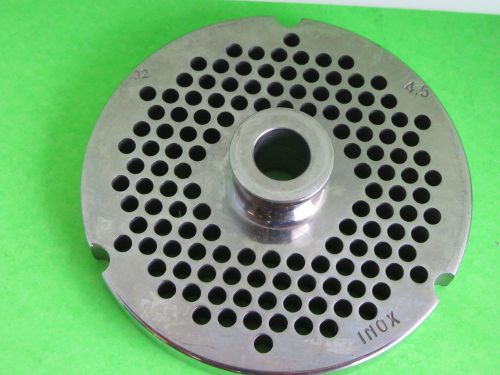 #32 x 3/16&#034; meat grinder plate  w/ hub  stainless fits hobart tor-rey lem &amp; more for sale
