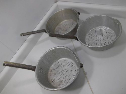 Duraware Commercial Kitchen Colander Strainer 830 Stainless Steel?USA Vtg Lot 3