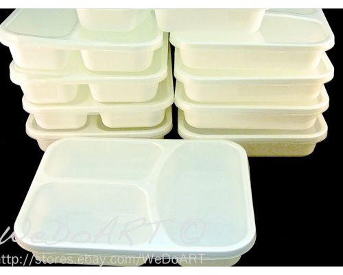 50 sets  divided storage container plate  and lids - microwave store and serve for sale