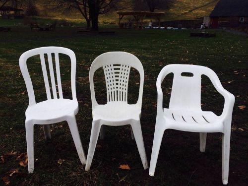 white hard plastic chairs