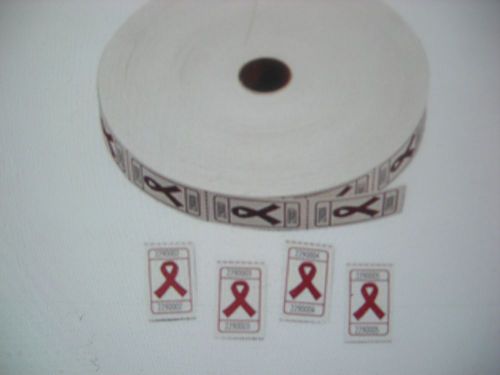 100  Anemia, Heart, Stroke, Pulmonary Cancer Awareness Red Ribbon Raffle Tickets