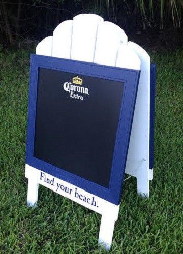 CORONA EXTRA BEER FIND YOUR BEACH CHAIR WOOD CHALK A FRAME MESSAGE BOARD SIGN