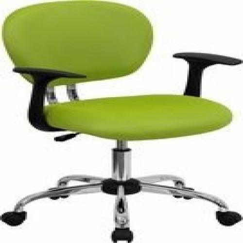 Flash Furniture H-2376-F-GN-ARMS-GG Mid-Back Apple Green Mesh Task Chair with Ar