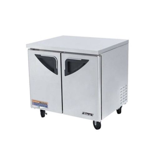 New turbo air 36&#034; super deluxe stainless steel undercounter freezer - 2 doors!! for sale