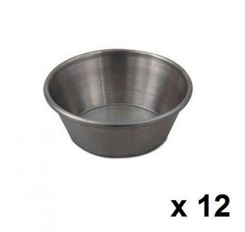 Pack of 12 stainless steel 1.5 oz. sauce cups, butter cup for sale