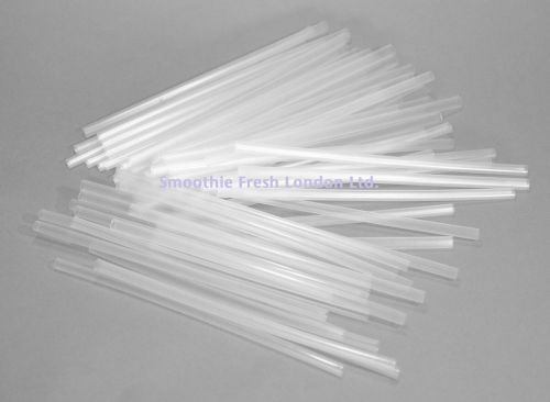 8mm clear plastic drinking straws : thick smoothies &amp; milk shakes : uk seller for sale