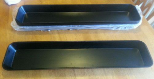 6 Hubert Delphi Black Acrylic Meat Tray Trays 30&#034; x 6 1/2&#034; x 2&#034; NEW