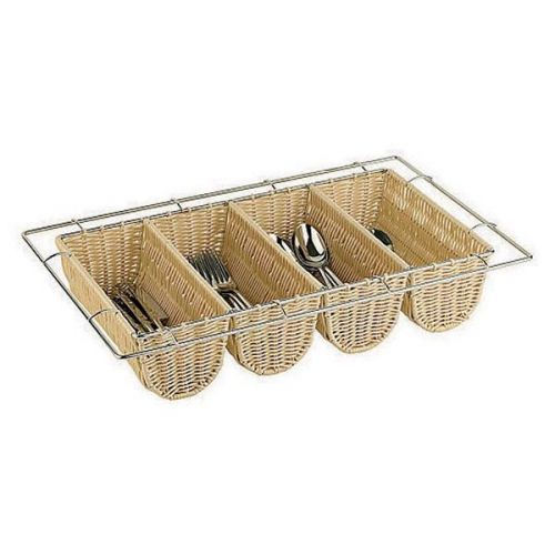 world cuisine 4 compartment flatware polyrattan  basket