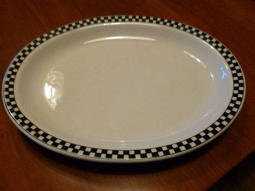 Homer Laughlin China 11-3/8&#034; Oval Platter, Narrow Rim, Checkers Pattern (Each)