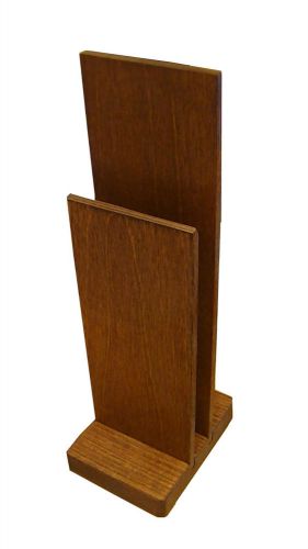 WOODEN MENU HOLDER LEAFLET TABLE TOP POCKET A4 A5 A6 LOGO ENGRAVING MENU U