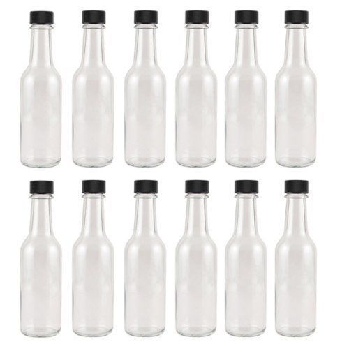 Hot sauce clear glass dasher bottle - empty - 5 oz - 12 pack new/cased for sale