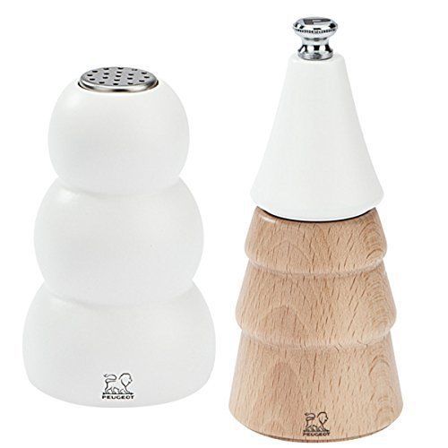 Peugeot Duo Sno Matte Salt Shaker and Pepper Mill Set  5-1/2-Inch and 3-1/2-Inch