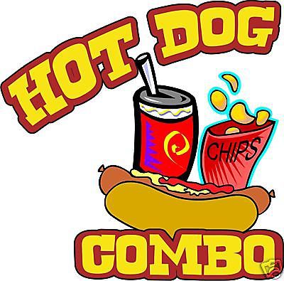 Concession Hot Dog Cart Food Sign Menu Decal 24&#034;