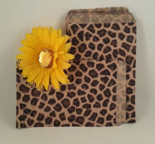 100 5x7 leopard print merchandise/treat/gift bags