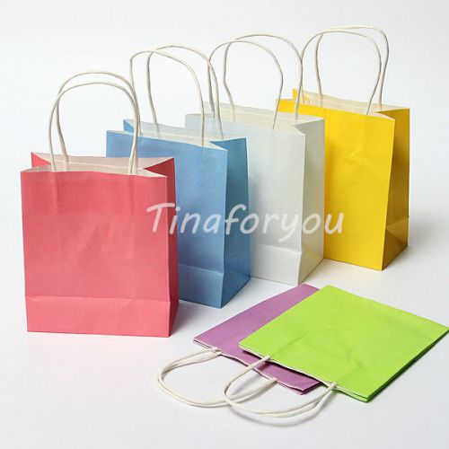 10PCS KRAFT PAPER HANDLE SHOPPING CARGO Party Wedding Gift candy bags purple