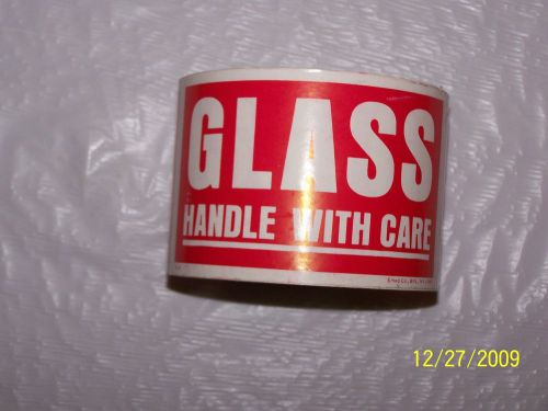 Glass Handle With Care Labels (Roll of Them) 3&#034; x 5&#034;