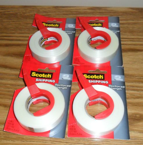 Scotch Shipping Strapping Tape 4 Piece Lot Reinforced Strength New