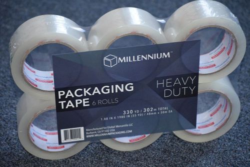 Millennium Heavy Duty Packaging Tape,3.1 Mil thickens, 6 Rolls
