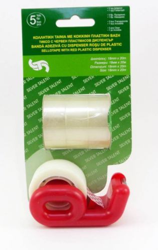 Mini Sellotape With Red Plastic Dispenser