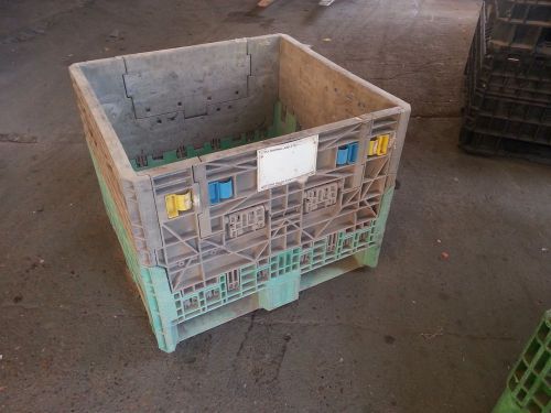 Collapsiible pallet box storage container ropak orbis tote crate bin 30x32x25 for sale