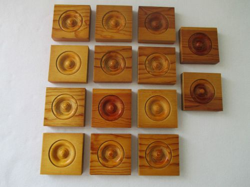 14 CUSTOM CUT SOLID FIR DOOR ROSETTES-STAINED AND SEALED! BEAUTIFUL!!